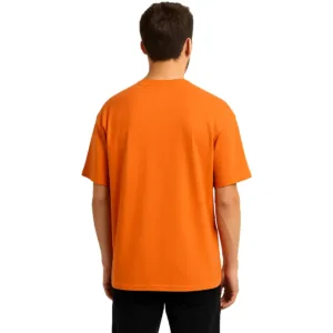 Back View of Oversized Cotton T-Shirt – Orange