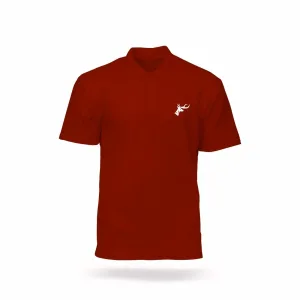 Custom Red Polo T-Shirt Front View with Logo – Fashion Foreplus